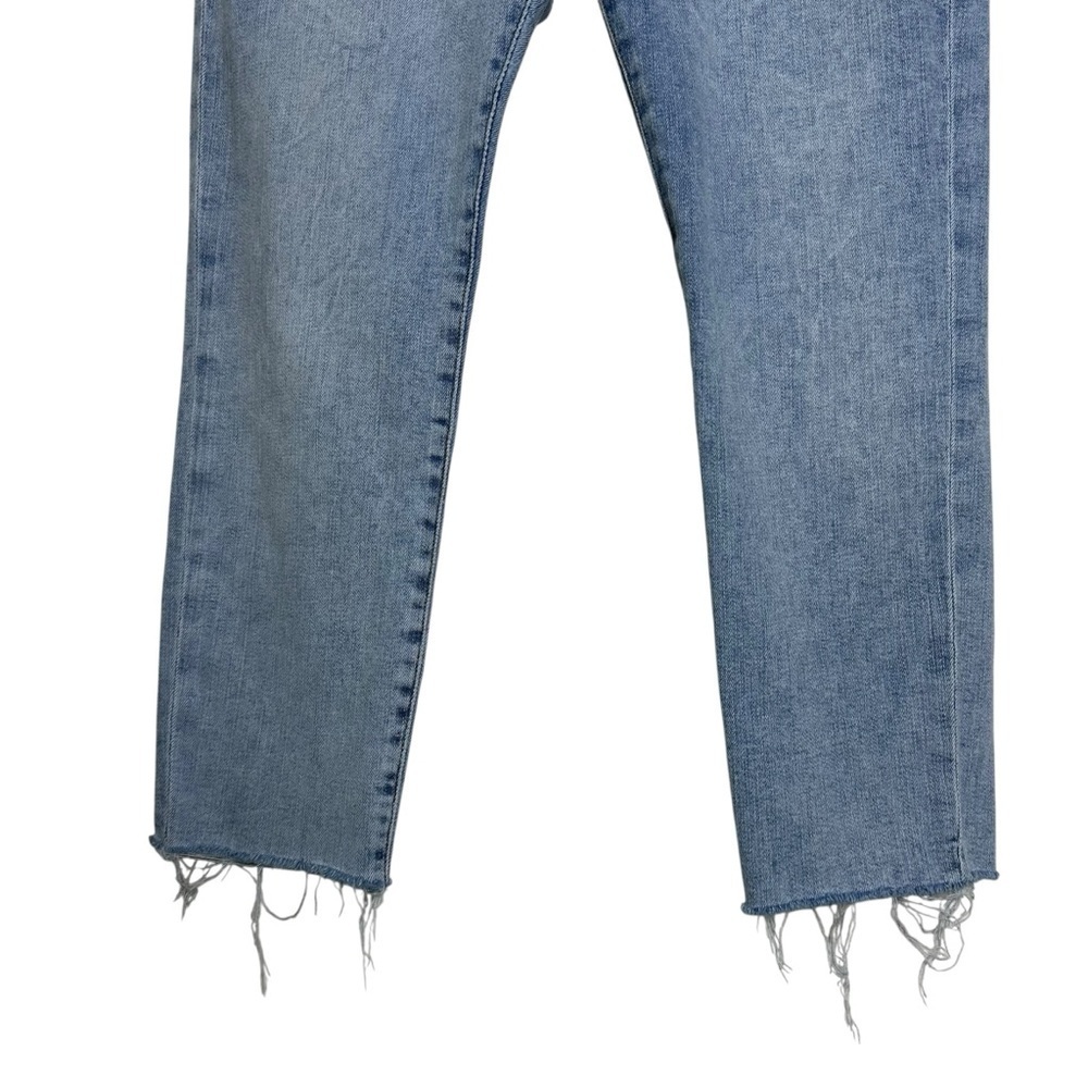 FRAME Le Garcon Crop Light Wash Frayed Hem Jeans Size 31 Denim Y2K Finnigan - Picture 4 of 12